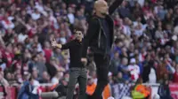Ekspresi Mikel Arteta di laga Arsenal vs Manchester City di pekan kelima Liga Inggris 2025/26 di Emirates Stadium, Minggu (21/09/2025). (AP Photo/Kin Cheung)