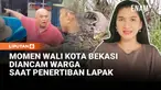 Wali Kota Bekasi Tri Adhianto bersama sejumlah petugas Satpol PP Kota Bekasi mendapat ancaman senjata tajam dari warga saat penertiban lapak di kawasan Bekasi Utara, Minggu petang.