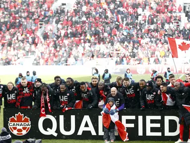 Kemenangan atas Jamaika membuat Kanada kian kokoh berada di puncak klasemen sementara kualifikasi Piala Dunia 2022 zona CONCACAF. (AFP/Getty Images North America/Vaughn Ridley)