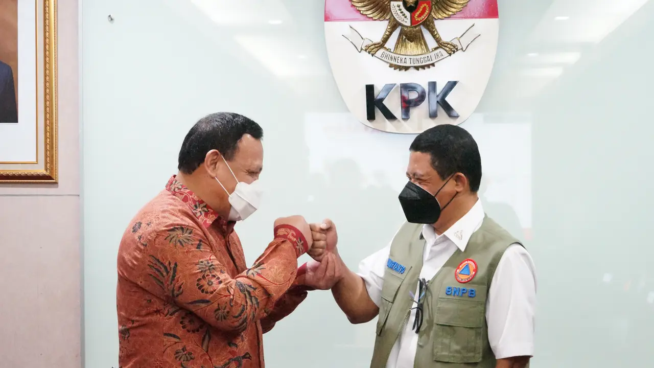 Komisi Pemberantasan Korupsi (KPK) menerima kedatangan Kepala Badan Nasional Penanggulangan Bencana (BNPB) Letjen TNI Suharyanto beserta jajaran.