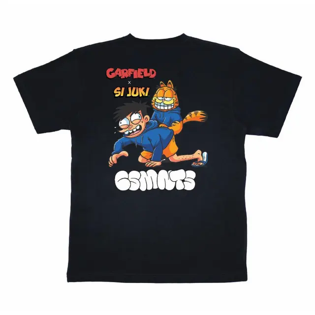 Ilustrasi kaus hasil kolaborasi seni Si Juki dan Garfield. (Foto: Dok. Tim Inkermaris)