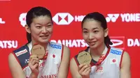 Ganda putri Jepang, Misaki Matsutomo/Ayaka Takahashi, menyebut ketangguhan fisik dan stamina jadi kunci kesuksesan di Indonesia Masters 2019.(AFP/Adek Berry)