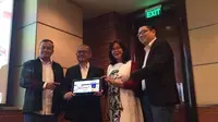 Jajaran eksekutif Astragraphia Xprins Indonesia (AXI) dalam konferensi pers yang diadakan di Grand Hyatt, Jakarta, Rabu (28/2/2018),