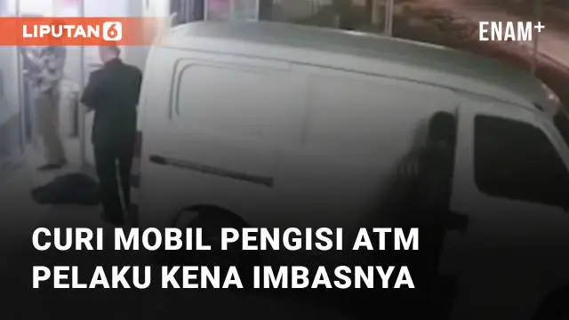 Rekaman CCTV menunjukkan seorang pria dengan santainya membawa kabur mobil pengisi ATM