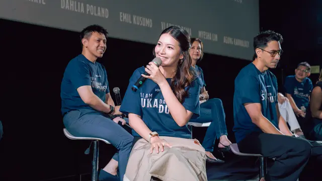 Shania Gracia dalam jumpa pers Dalam Suka dan Dusta di Jakarta, Rabu (23/9/2026). (dok iQIYI)