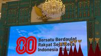 Presiden Prabowo Subianto meluncurkan logo dan tema peringatan Hari Ulang Tahun ke-80 Republik Indonesia atau HUT ke-80 RI. (Liputan6.com/Lizsa Egeham)