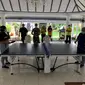 Wapres Ma'ruf Amin mengisi waktu akhir pekan di tengah penerapan PSBB corona dengan bermain tenis meja. (Ist)