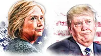 Infografis Hillary Clinton Vs Donald Trump (Liputan6.com/Tri Yasni)