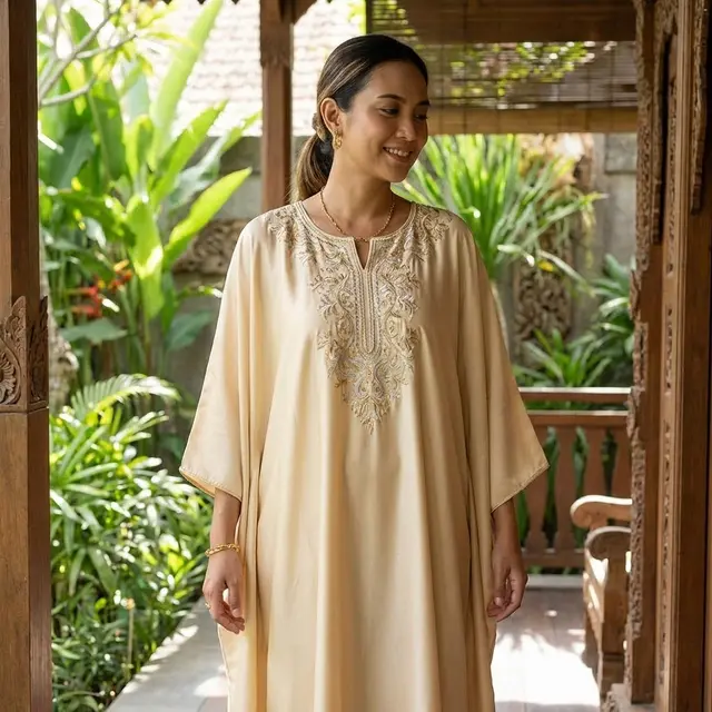 Kaftan Silk Bordir