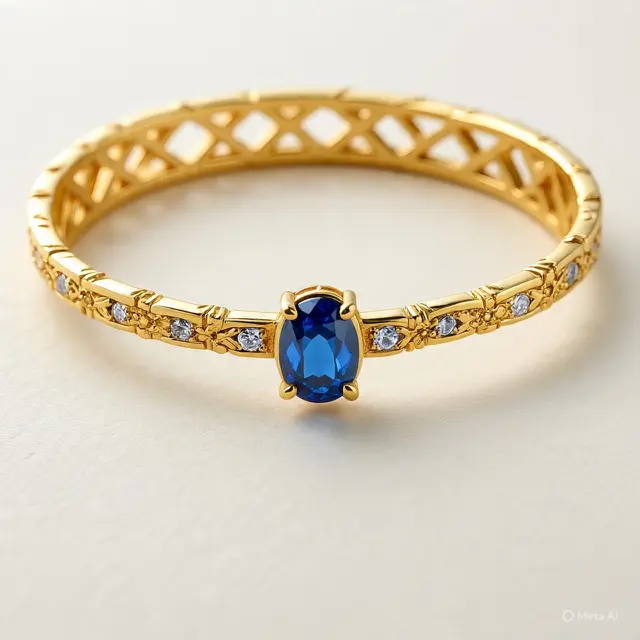 Gelang Batu Permata Emas Kuning Elegan 2025