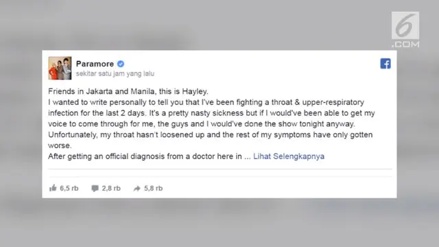 VIDEO: Luapan Kekecewaan Penggemar Setelah Paramore Batal Konser