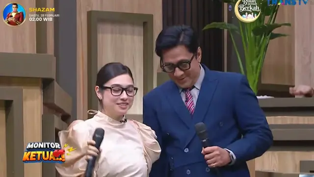 Amanda Rigby dan Andre Taulany di Monitor Ketua (credit: Youtube Trans TV Official)