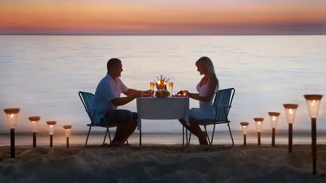 Ilustrasi makan malam romantis