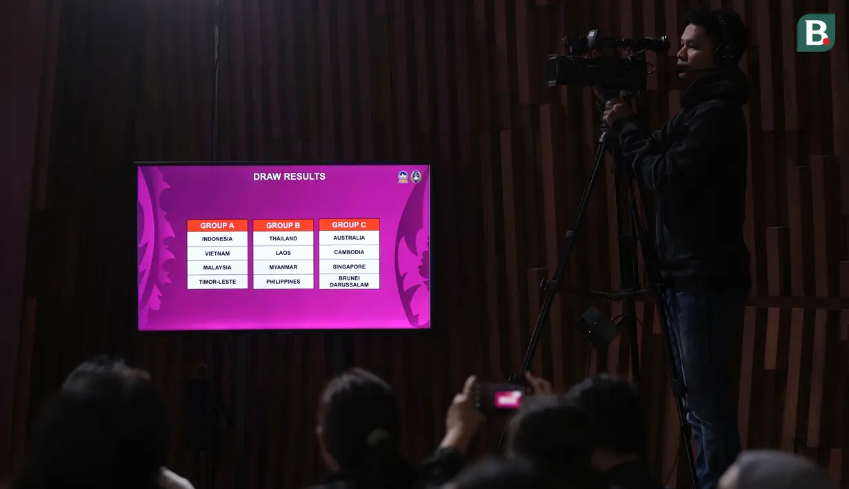 Hasil pengundian Piala AFF U-17 2026 yang berlangsung di SCTV Tower Lt 8, Senayan, Jakarta pada Jumat (06/03/2026). Timnas Indonesia U-17 tergabung ke dalam Grup A bersama Vietnam, Malaysia, dan Timor Leste. (Bola.com/Bagaskara Lazuardi)