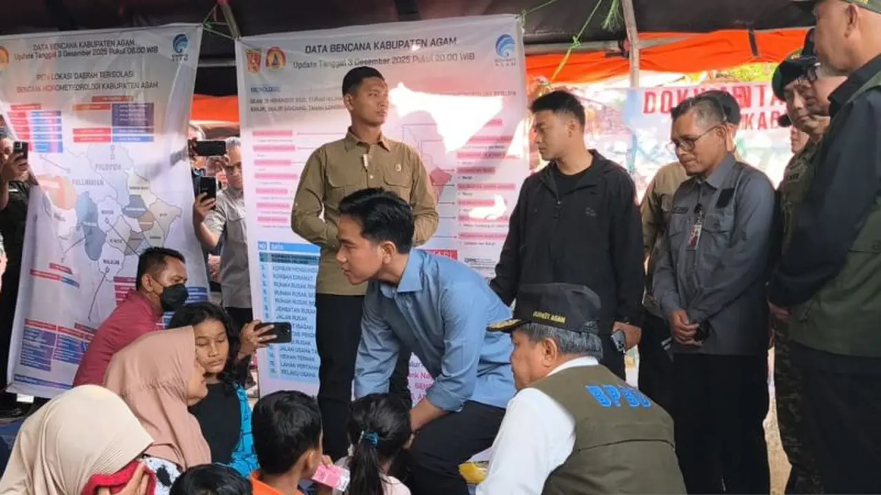 Wapres Gibran berkunjung ke posko pengungsian Agam Sumatera Barat