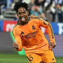 Pada menit ke-25, Endrick berhasil menggandakan keunggulan Real Madrid atas Leganes. (JAVIER SORIANO/AFP)