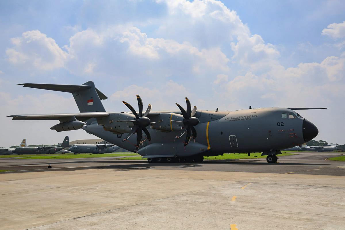 FOTO: Penampakan Pesawat Rafale Falcon 8X dan Airbus A400M di Lanud  Halim