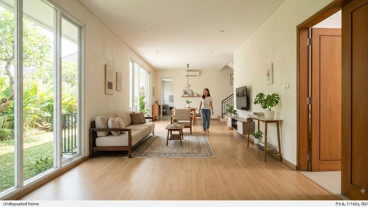 Letakkan Sofa di Sisi Ruang agar Jalur Berjalan Tetap Terbuka (AI Generated)