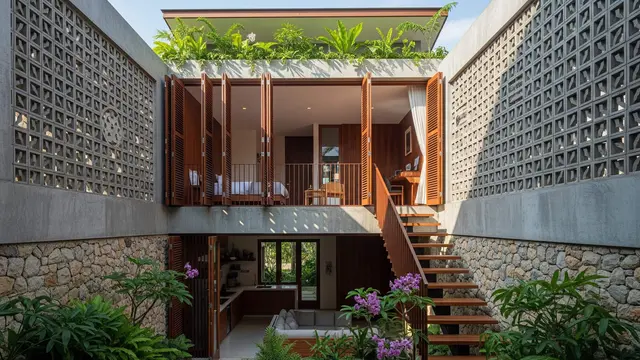 Desain Rumah dengan Konsep Inner Courtyard yang Bikin Udara Lebih Sejuk