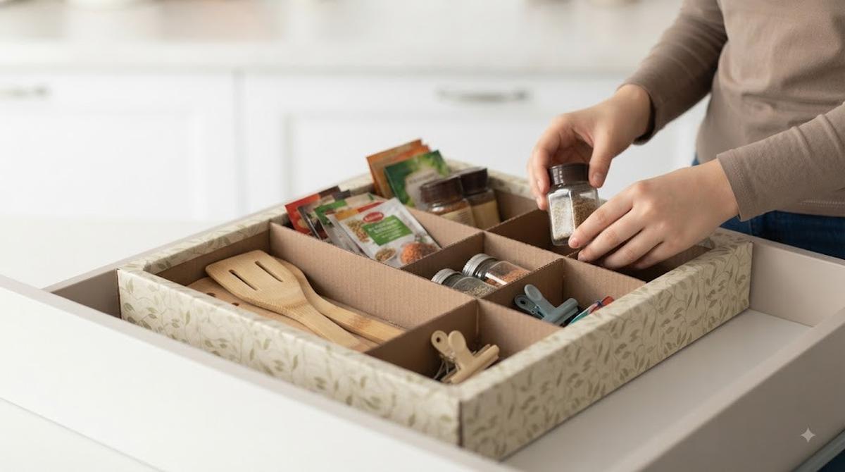 Cara Membuat Organizer Dapur dari Kardus Bekas