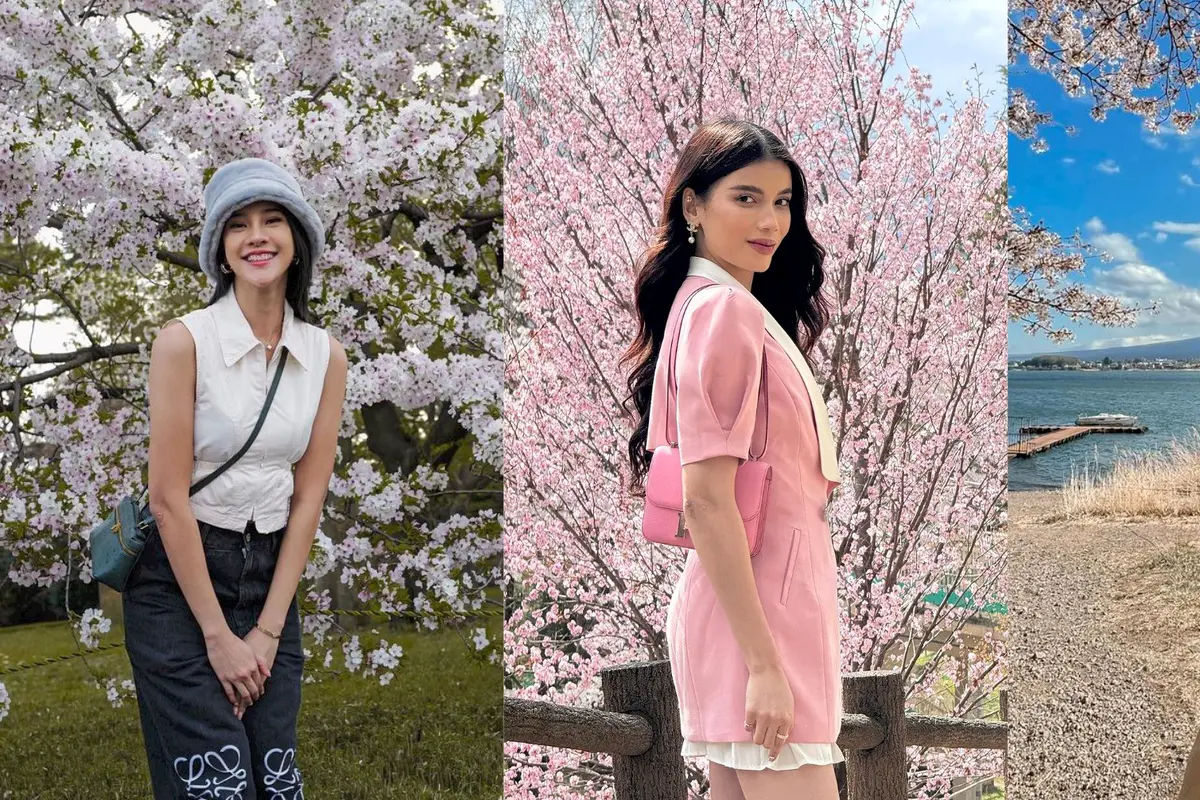 8 Gaya Seleb Tanah Air Berpose di Depan Pohon Sakura, Anya Geraldine, Ria Ricis, hingga Sabrina Chairunnisa