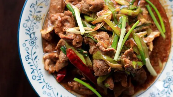 Tumis daging daun bawang/copyright China Sichuan Food