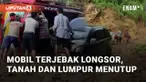Longsor terjadi di Jalan Poros Desa Parakanbeusi, Bojongmanik, Lebak (19/12/2024). Material tanah dan lumpur menutup jalan, menghambat aktivitas warga