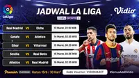 Jadwal Liga Spanyol Pekan ke-27 di Vidio : Kans Barcelona dan Real Madrid Dekati Atletico Madrid