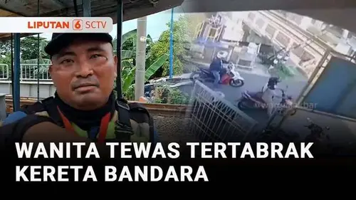 VIDEO: Detik-Detik Pemotor Wanita Tewas Tertabrak Kereta di Cengkareng