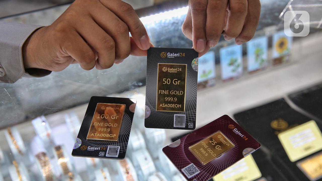 Harga Emas di Pegadaian Kompak Turun Hari ini, Lengkap dari Antam Hingga Galeri24