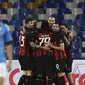 Sumbangan dua gol dari Zlatan Ibrahimovic membuat AC Milan meraih kemenangan 3-1 atas Napoli pada laga pekan kedelapan Serie A, di Stadio San Paolo, Senin (23/11/2020) dini hari WIB. (Alessandro Garofalo/LaPresse via AP)