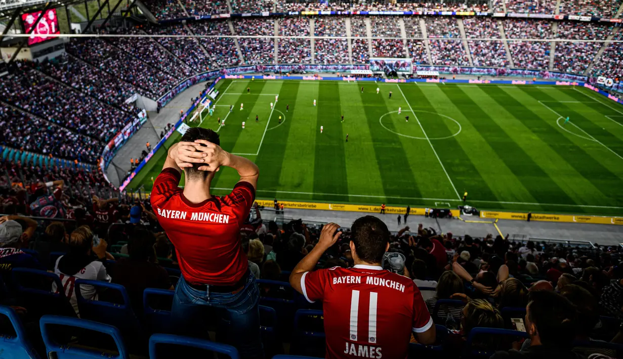 A general view of the arena during the Bundesliga match between RB Leipzig and FC Bayern München at Red Bull Arena on September 14, 2019 in Leipzig, Germany. (Photo by Sebastian Widmann/Bundesliga/Bundesliga Collection via Getty Images)