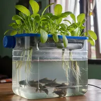 Tanaman Sawi dan Ikan Lele untuk Aquaponik Galon Bekas/ AI