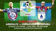 Berita video duel panas antara Arema FC melawan Persipura Jayapura pada pekan keenam Gojek Liga 1 2018 bersama Bukalapak di Indosiar pada Jumat (27/4/2018).