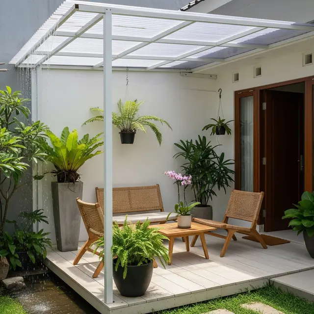 9 Desain Teras Rumah Tetap Kering saat Hujan