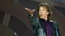 Band legendarily The Rolling Stones dikabarkan akan melakukan serangkaian tur Amerika pada musim panas nanti. Foto diambil saat konser di Paris, Juni 2014. (AFP Photo/Eric Feferberg)