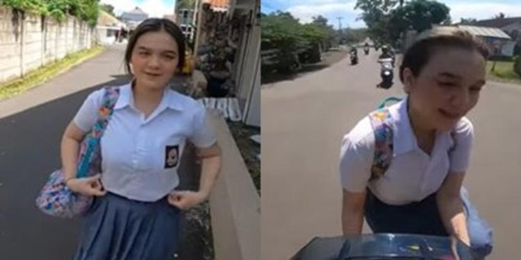 Tunggangi Moge, Pria Ini Jemput Anak SMA Cantik Eks Indonesia Idol Junior
