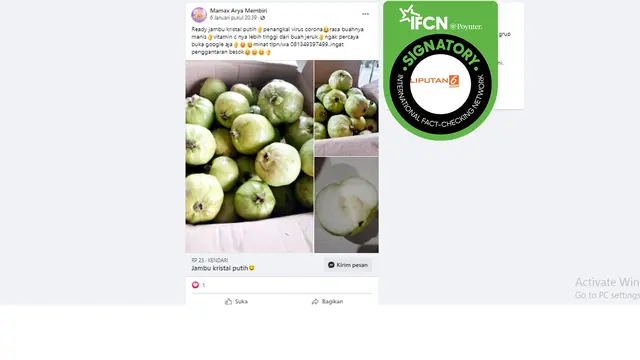 Klaim jambu kristal menangkal covid-19