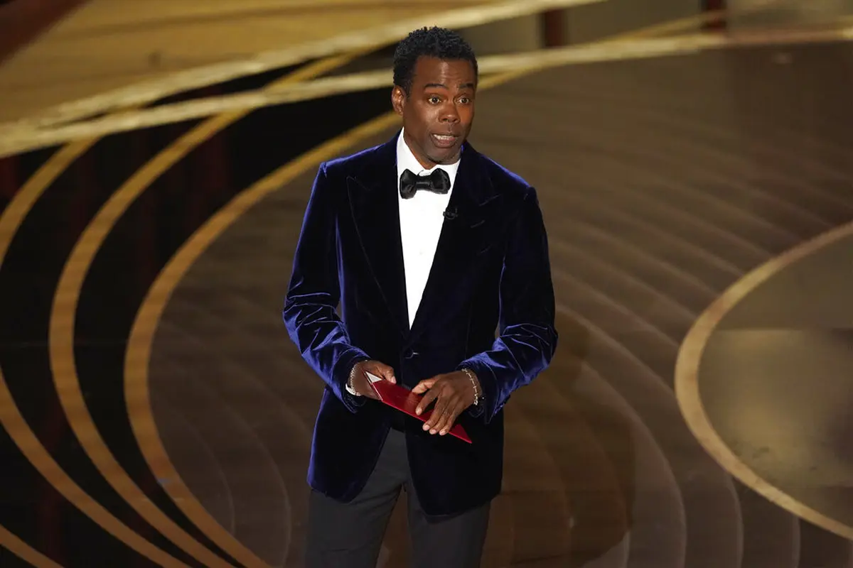 Chris Rock di Piala Oscar 2022. (AP Photo/Chris Pizzello)