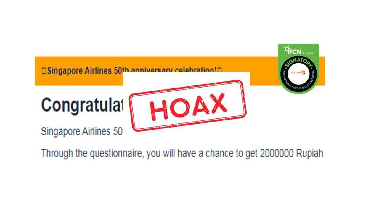 Cek Fakta Singapore Airlines bagikan hadiah Rp 2 juta