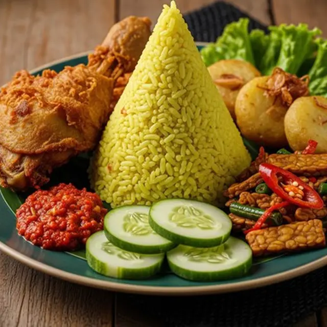 Resep Nasi Kuning Ayam Kalasan (AI Generated)