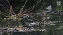 Monyet ekor panjang mencari makan kantong plastik di hutan Taman Marga Satwa Muara Angke, Jakarta,Sabtu (19/1). Kawasan Hutan Angke Kapuk terdiri dari SMMA (Suaka Margasatwa), HL (Hutan lindung) dan TWA (Taman Wisata Alam). (Merdeka.com/Imam Buhori)