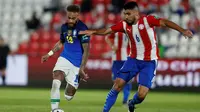 Timnas Brasil meraih kemenangan 2-0 atas Paraguay pada laga kualifikasi Piala Dunia 2022 zona CONMEBOL di Estadio Defensores del Chaco, Rabu (9/6/2021) pagi WIB. (AP Photo/Jorge Saenz)