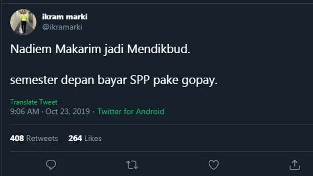 9 Cuitan Kocak Warganet Nadiem Makarim Jadi Menteri Pendidikan dan Kebudayaan