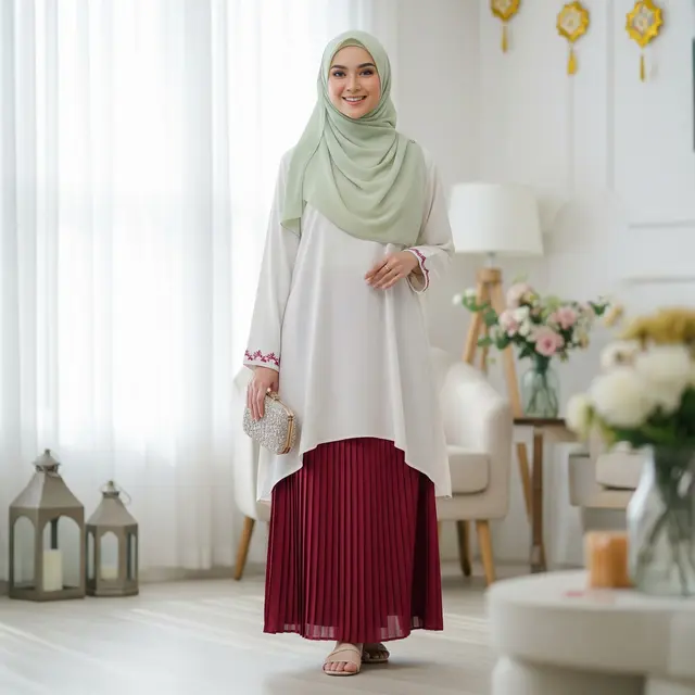 9 Set Rok dan Tunik Lebaran 2026, Tampil Anggun dan Modis di Hari Raya