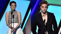 Robert Pattinson mengacuhkan Kristen Stewart saat mereka saling bertemu di ajang Hollywood Film Awards 2014. (foto: berbagai sumber)