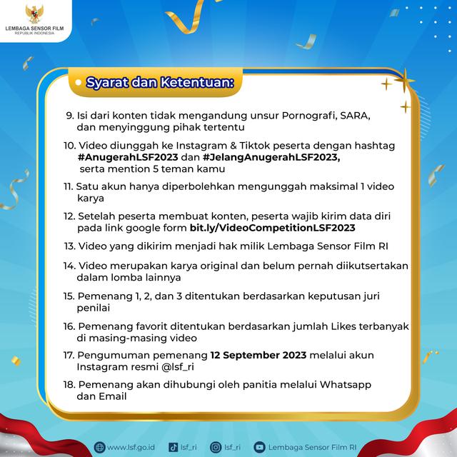 Kompetisi Video LSF. (Foto: ist)