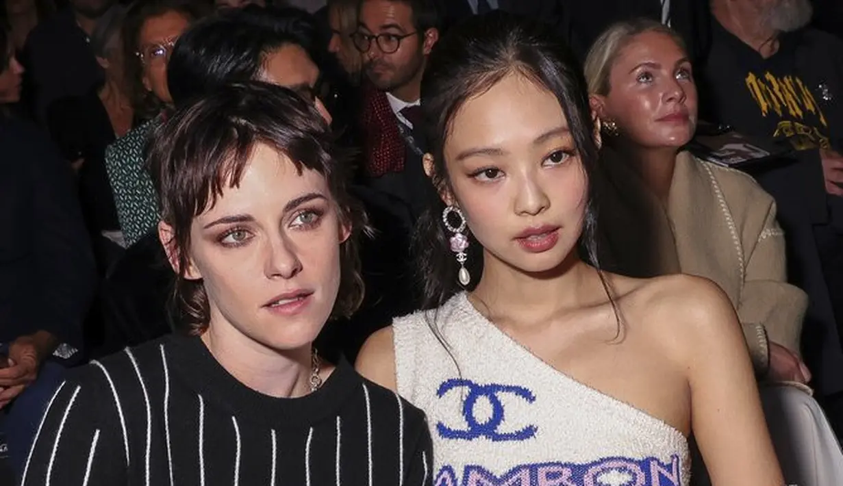 <p>Kristen Stewart dan Jennie Blackpink. (Foto: Vianney Le Caer/Invision/AP)</p>