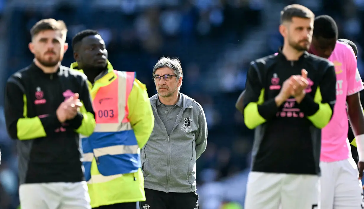 Meski Liga Inggris musim ini masih menyisakan tujuh pertandingan, namun hasil laga tersisa tidak bisa menolong Southampton keluar dari zona merah. (AFP/Glyn Kirk)