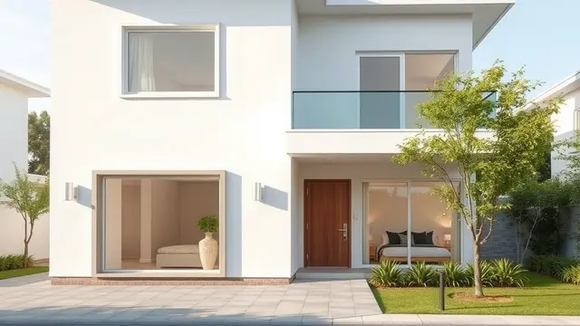 Desain Rumah Lantai 2 Minimalis dengan Fasad Putih Bersih